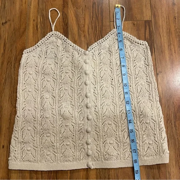 Sezane Francisco Cream Knit Crochet Cami Tank Top Size S - Picture 10 of 16